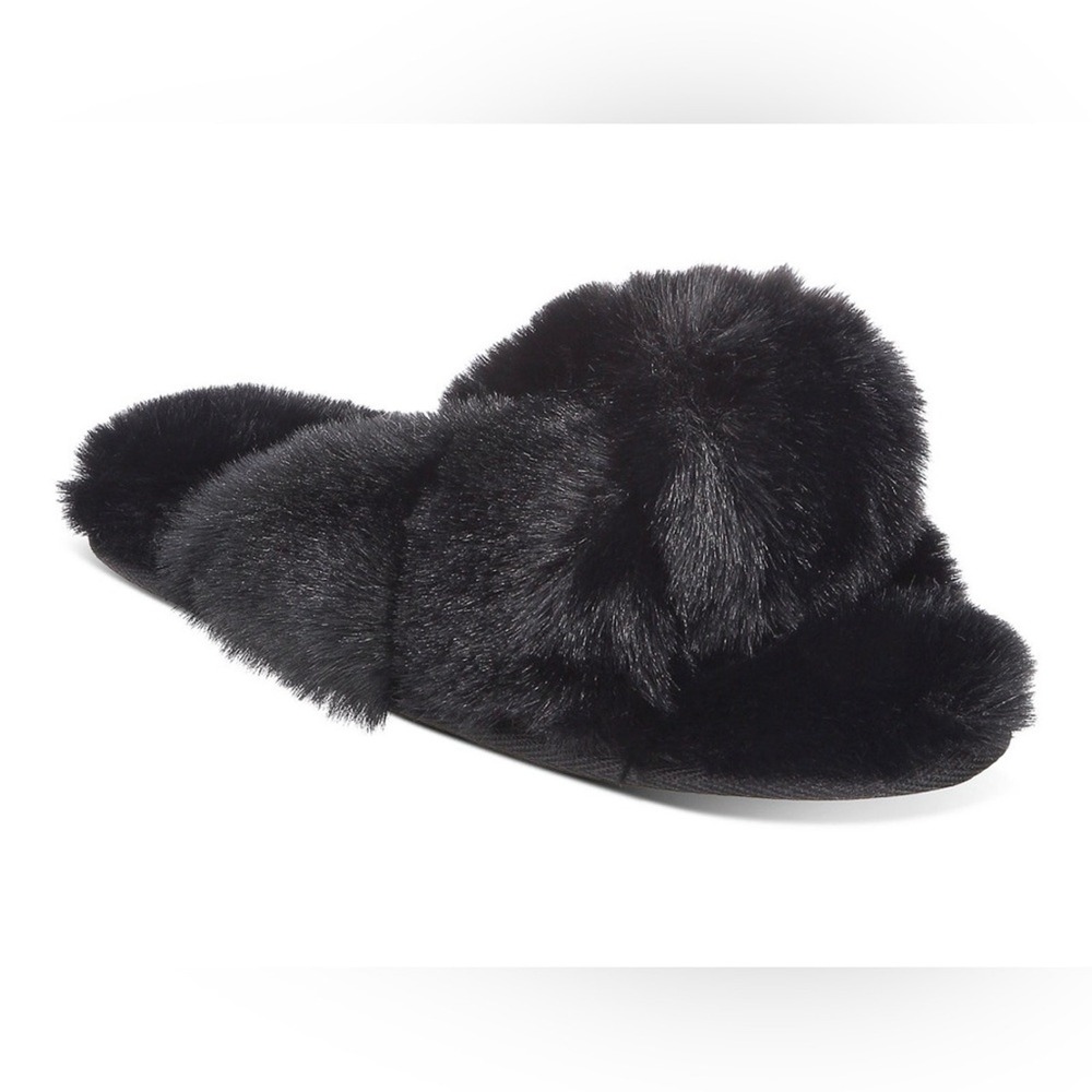 Jenni Women's Black‎ Faux Fur Slippers NWOT Size 5/6 - Picture 10 of 13